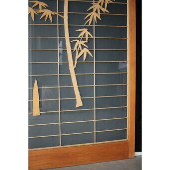 両面ガラス建具 竹雀 上下8枚1組　GD0221Y 