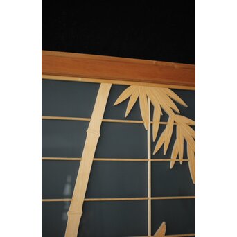 両面ガラス建具 竹雀 上下8枚1組　GD0221Y 