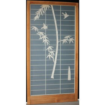 両面ガラス建具 竹雀 上下8枚1組　GD0221Y C　ウラ