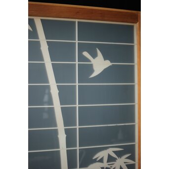 両面ガラス建具 竹雀 上下8枚1組　GD0221Y 
