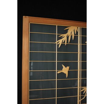 両面ガラス建具 竹雀 上下8枚1組　GD0221Y 