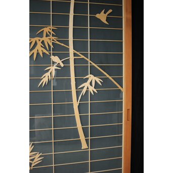 両面ガラス建具 竹雀 上下8枚1組　GD0221Y 