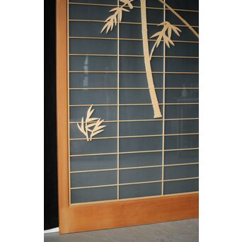 両面ガラス建具 竹雀 上下8枚1組　GD0221Y 