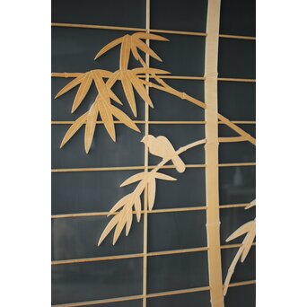 両面ガラス建具 竹雀 上下8枚1組　GD0221Y 