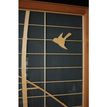 両面ガラス建具 竹雀 上下8枚1組　GD0221Y 