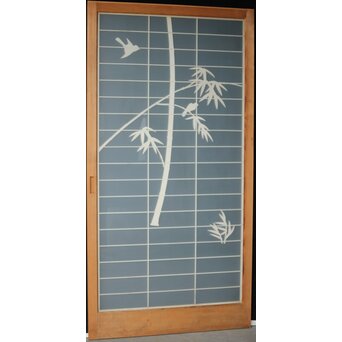 両面ガラス建具 竹雀 上下8枚1組　GD0221Y D　ウラ