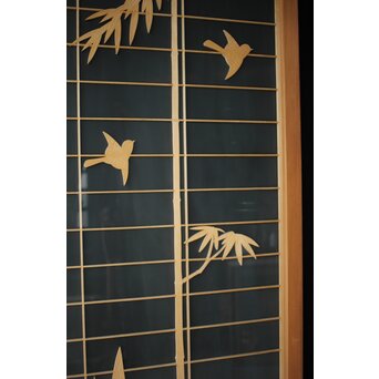 両面ガラス建具 竹雀 上下8枚1組　GD0221Y 