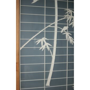 両面ガラス建具 竹雀 上下8枚1組　GD0221Y 