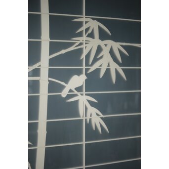 両面ガラス建具 竹雀 上下8枚1組　GD0221Y 