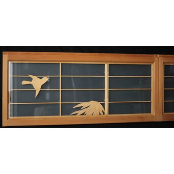 両面ガラス建具 竹雀 上下8枚1組　GD0221Y 