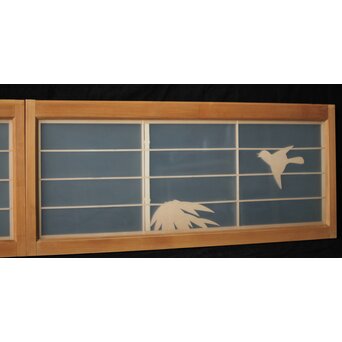 両面ガラス建具 竹雀 上下8枚1組　GD0221Y 