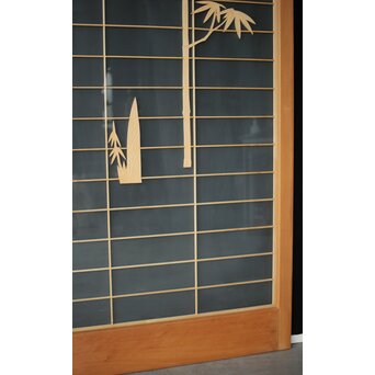 両面ガラス建具 竹雀 上下8枚1組　GD0221Y 