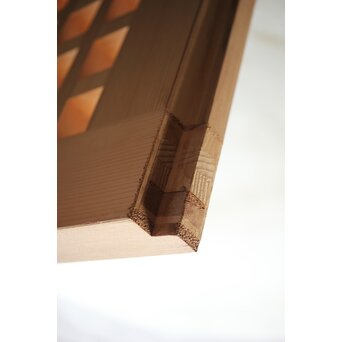 升格子建具 2枚1組　L1129 框断面　集成材に上手く突板を合わせています