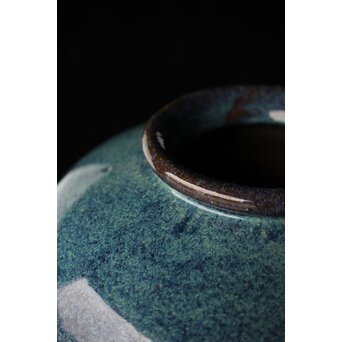 石湾/石灣窯 窯変釉 紫砂胎甕　P484 