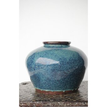 石湾/石灣窯 窯変釉 紫砂胎甕　P484 