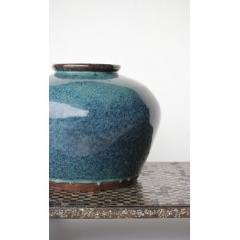 石湾/石灣窯 窯変釉 紫砂胎甕　P484 