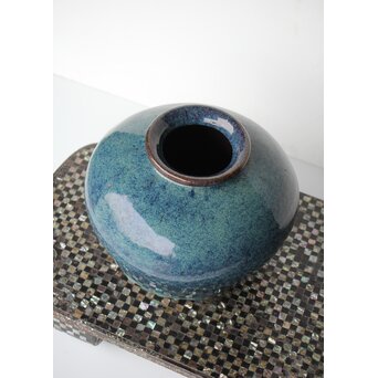 石湾/石灣窯 窯変釉 紫砂胎甕　P484 