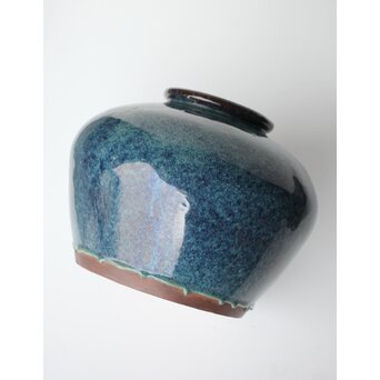 石湾/石灣窯 窯変釉 紫砂胎甕　P484 