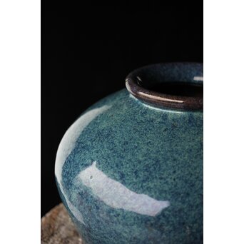 石湾/石灣窯 窯変釉 紫砂胎甕　P484 