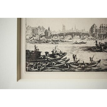 Jacques Callot  ジャックカロ View of the Pont-Neuf 銅版画　Z517 