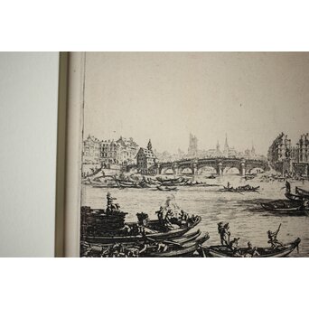 Jacques Callot  ジャックカロ View of the Pont-Neuf 銅版画　Z517 