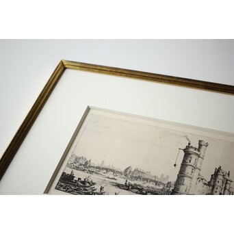 Jacques Callot  ジャックカロ View of the Pont-Neuf 銅版画　Z517 