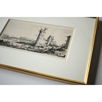Jacques Callot  ジャックカロ View of the Pont-Neuf 銅版画　Z517 