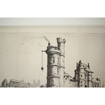 Jacques Callot  ジャックカロ View of the Pont-Neuf 銅版画　Z517 