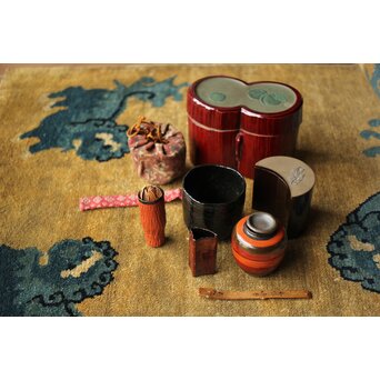 松枝不入 雪月花 竹茶箱　Q364