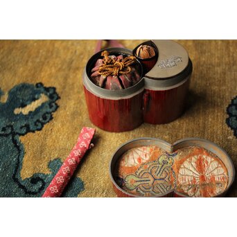 松枝不入 雪月花 竹茶箱　Q364 