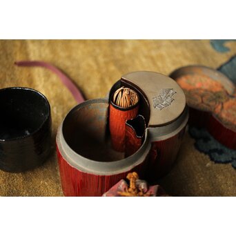 松枝不入 雪月花 竹茶箱　Q364 