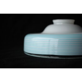 乳白青色輪線 千段巻電笠 照明　A473 