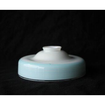 乳白青色輪線 千段巻電笠 照明　A473