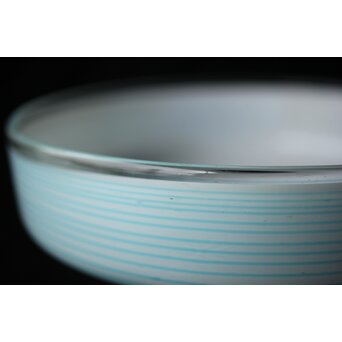 乳白青色輪線 千段巻電笠 照明　A473 