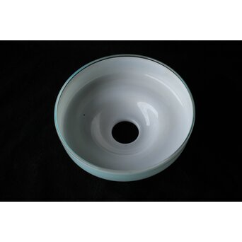 乳白青色輪線 千段巻電笠 照明　A473 