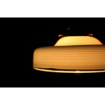 乳白青色輪線 千段巻電笠 照明　A473 