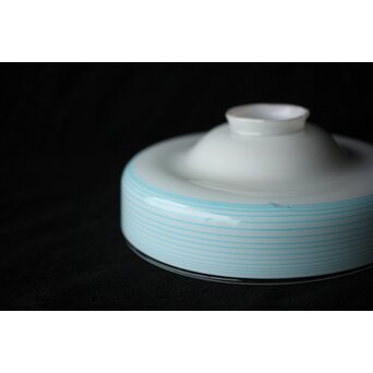 乳白青色輪線 千段巻電笠 照明　A473 