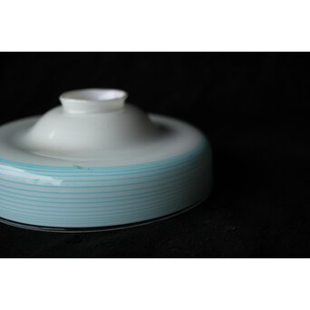 乳白青色輪線 千段巻電笠 照明　A473 