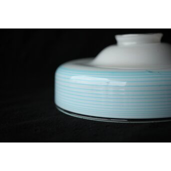乳白青色輪線 千段巻電笠 照明　A473 