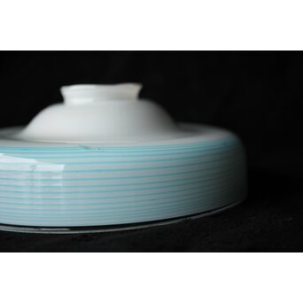 乳白青色輪線 千段巻電笠 照明　A473 