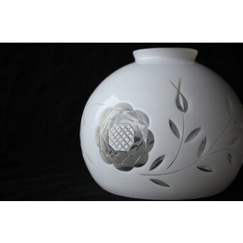 乳白色 外切子電笠 照明　A475 