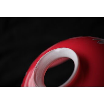 稀品 大正期 金赤 桃色切子花文電笠 照明　A476 