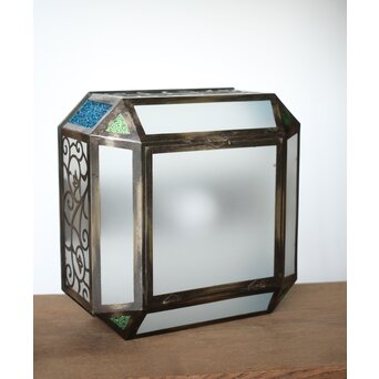 唐草文 色ガラス シャンデリア照明　A478Y 