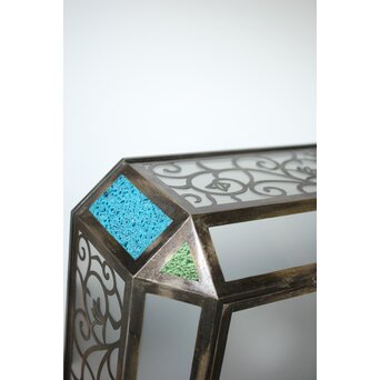 唐草文 色ガラス シャンデリア照明　A478Y 