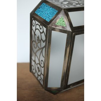 唐草文 色ガラス シャンデリア照明　A478Y 