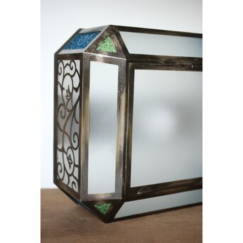 唐草文 色ガラス シャンデリア照明　A478Y 