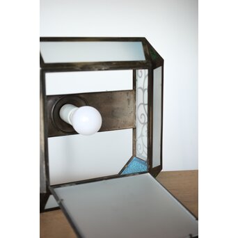 唐草文 色ガラス シャンデリア照明　A478Y 