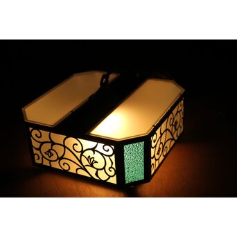 唐草文 色ガラス シャンデリア照明　A478Y 