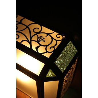 唐草文 色ガラス シャンデリア照明　A478Y 