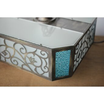 唐草文 色ガラス シャンデリア照明　A478Y 